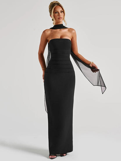 Robe longue dos nu épaules dénudées soirée femme