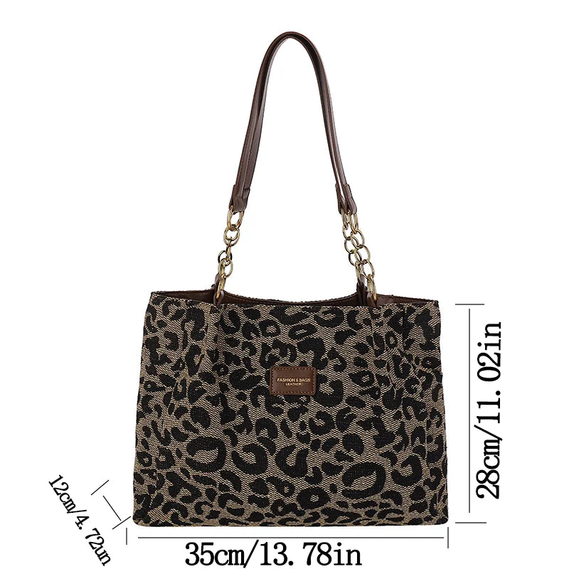 Sac cabas léopard vintage femme
