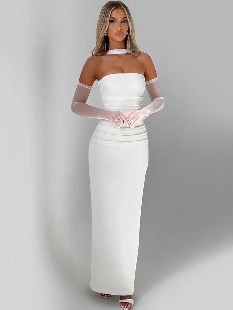 Robe longue dos nu épaules dénudées soirée femme