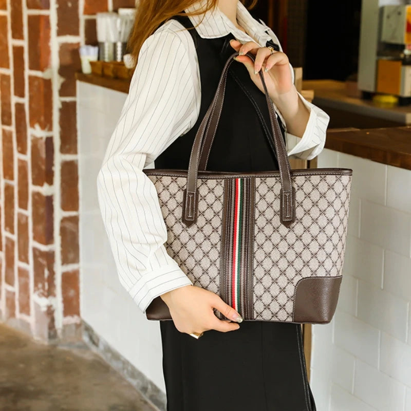 Sac tote imprimé rétro cabas femme