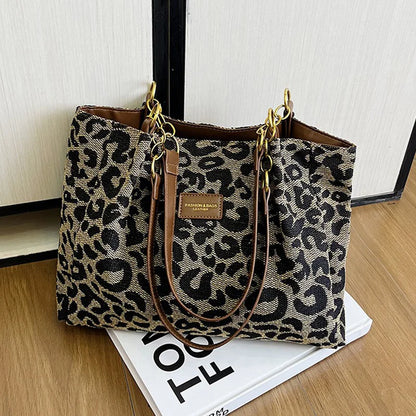 Sac cabas léopard vintage femme