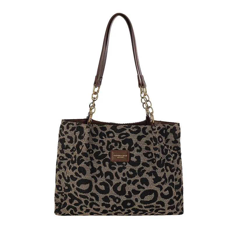 Sac cabas léopard vintage femme