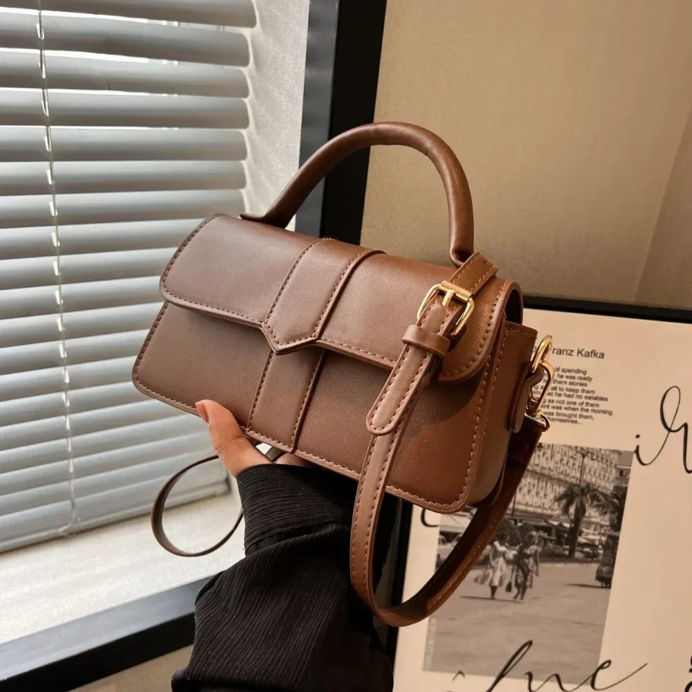 Sac satchel cuir vintage femme