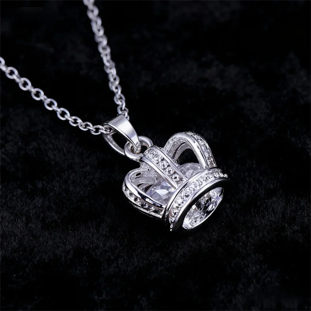 Collier couronne argent 925 femme bijou élégant mariage