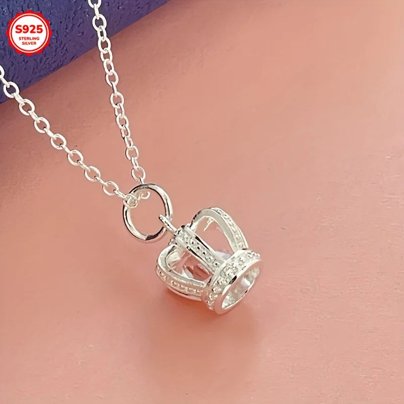 Collier couronne argent 925 femme bijou élégant mariage