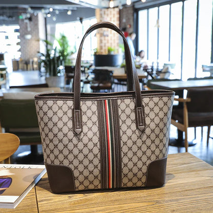 Sac tote imprimé rétro cabas femme