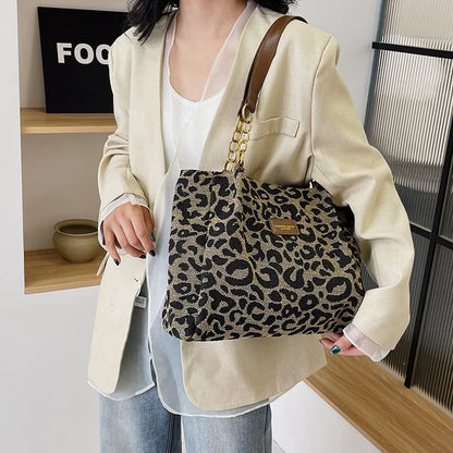 Sac cabas léopard vintage femme