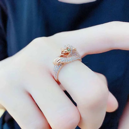 Bague cocktail zircon or rose 14k bijou femme élégant