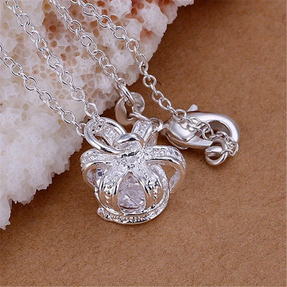 Collier couronne argent 925 femme bijou élégant mariage