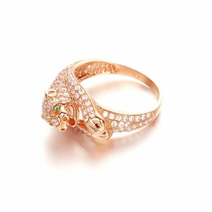 Bague cocktail zircon or rose 14k bijou femme élégant