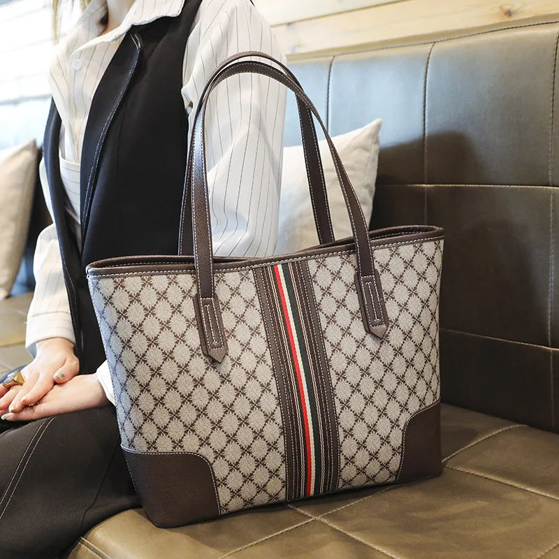 Sac tote imprimé rétro cabas femme