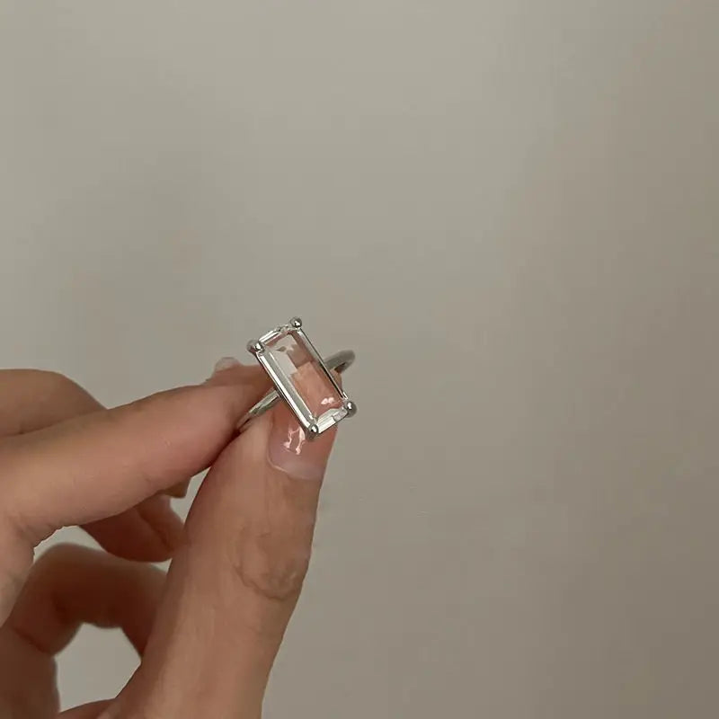 Bague transparente ajustable luxe femme