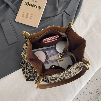 Sac cabas léopard vintage femme