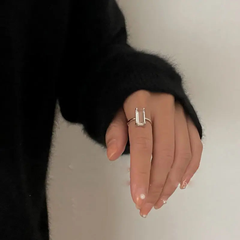 Bague transparente ajustable luxe femme