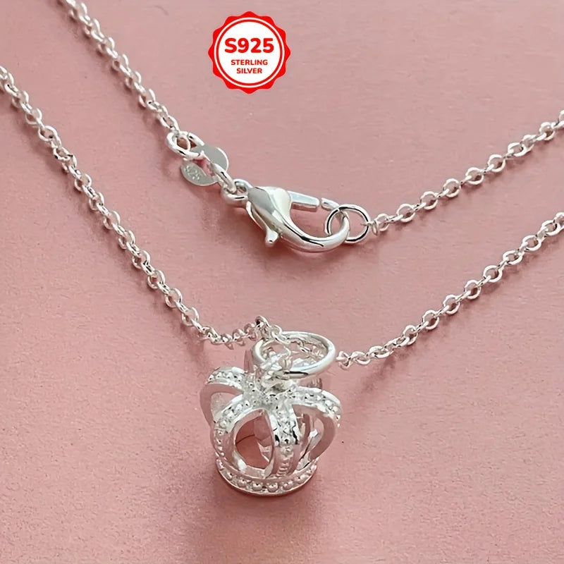 Collier couronne argent 925 femme bijou élégant mariage