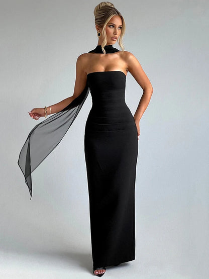 Robe longue dos nu épaules dénudées soirée femme
