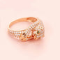 Bague cocktail zircon or rose 14k bijou femme élégant