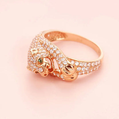 Bague cocktail zircon or rose 14k bijou femme élégant